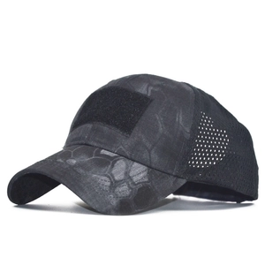 Tactical python camouflage mesh cap with velcro front patch and breathable panels