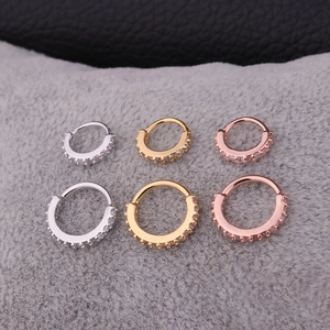 Set di 6 piercing per naso e cartilagine con zirconi in argento, oro e oro rosa