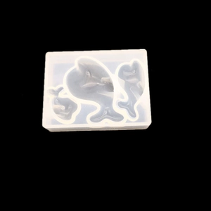 Stampo in silicone a tre cavità a forma di delfino per gioielli in resina e argilla