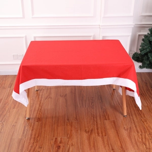 Classic red and white Christmas tablecloth for rectangular dining tables, 132x208cm size
