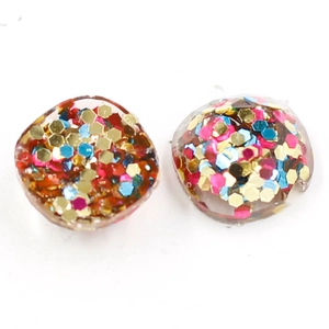 Spherical resin pendants with colorful glitter flakes for necklace DIY accessories