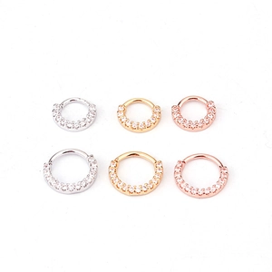 Nasenringe und Knorpelringe aus Kupfer mit Zirkonia in Gold, Silber und Roségold