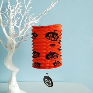 Halloween papier lantaarn oranje pompoen opvouwbare hangende decoratie voor feest bar