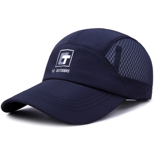 Dark blue quick-dry outdoor baseball cap featuring breathable mesh and TC OUTDOORS logo