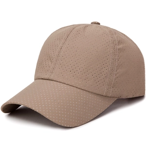 Casquette de baseball kaki séchage rapide avec trous de ventilation découpés au laser