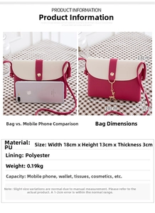 Mini deer crossbody bag dimensions 18x13x3cm and material specifications detailed
