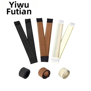 Detail showing various colors of hair bun makers in both straight and coiled positions