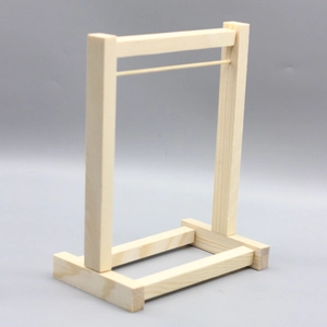 Miniature light wood display rack for 18-inch doll accessories and jewelry storage
