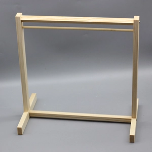 Natural pine wood clothing display rack for 18-inch doll accessories and small pet outfits