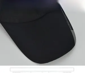 Close-up of wide black canvas visor with SportStyle print and reinforced stitching