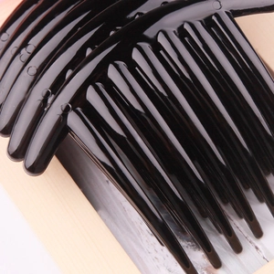 Set of flexible 7-teeth black plastic hair side combs for DIY hairstyling and accessories