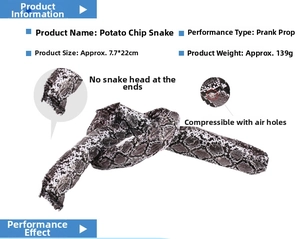 Detail of 7.7x22cm prank snake prop with realistic skin texture and air holes