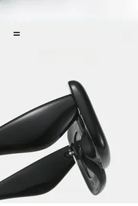 Detailed close-up of glossy black square sunglasses with durable thick frames and premium finish
