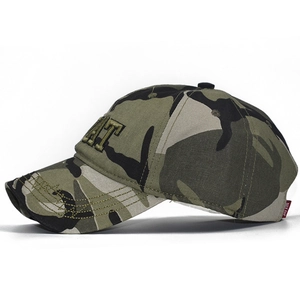 Casquette de baseball en coton camouflage avec broderie SWAT et détails usés sur la visière