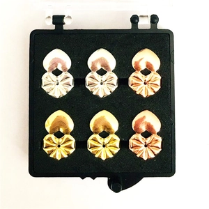 Set of 6 magic earring lifters in silver, gold, and rose gold finishes in a gift box