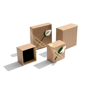 Kraft paper jewelry gift box with white calla lily and especially for you ribbon