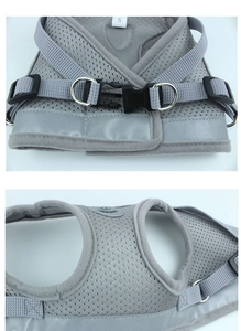 Detailed close-up of small size breathable mesh pet harness with durable safety buckles