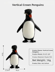 Detailed infographic of Erect-crested penguin toy showing model dimensions and specs