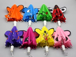Detailed set of 8 colorful cartoon animal folding umbrellas for 18 inch dolls