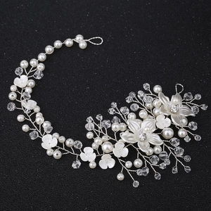Exquisite handmade ceramic rose hair comb with pearls and crystals for bridal hair styling