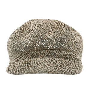 Summer breathable mesh straw baker boy hat with hollow weave and stylish short brim