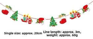 Close-up of 3m Christmas banner featuring 20cm hand-drawn holiday motifs on white background