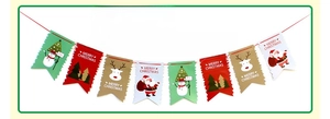 Detail of cartoon Christmas banner featuring Santa and Reindeer on quality cardstock
