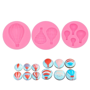 Pink silicone hot air balloon cake molds for fondant and chocolate DIY baking crafts
