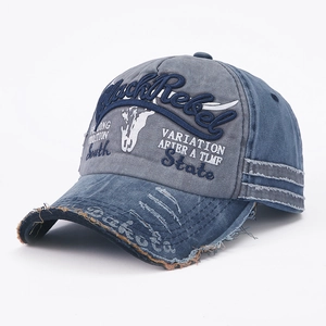 Vintage Gewaschene Baumwolle Baseballkappe Distressed Buchstaben Stickerei Black Rebel Patchwork Verstellbarer Sonnenhut Unisex Streetwear