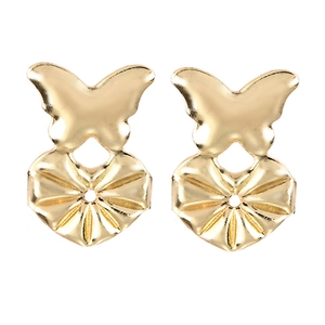 Pair of Magic Bax golden butterfly earring lifters for firm earlobe support and lifting