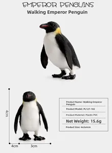 Detailed size specifications of realistic solid PVC Emperor Penguin toy for children
