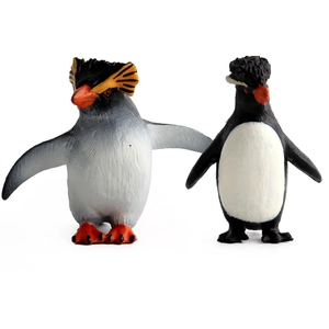 Realistic penguin animal toy set with macaroni and classic penguin plastic figures