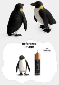 Detailed view of penguin figurines set with scale reference showing realistic animal textures