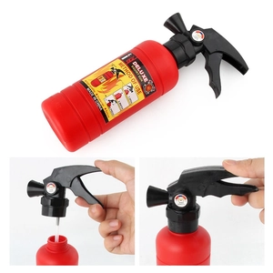 Deluxe firefighter squirt gun backpack toy with manual water spraying steps shown
