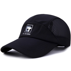 Mesh breathable baseball cap for outdoor sports with GT logo in black color