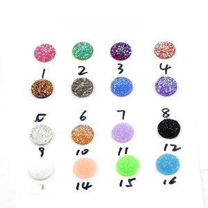 Starry sky color card for 12mm stainless steel resin pendants in sixteen vibrant shades