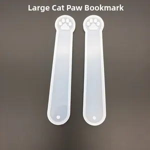 Detailed view of large cat paw bookmark silicone mold for DIY resin crafts