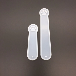 Silicone Cat Paw Bookmark Mold Resin Casting Tool DIY Craft Jewelry Making Translucent Rectangular Design