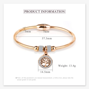 Detailed view of Tree of Life bracelet with crystal inlay and magnetic buckle specs
