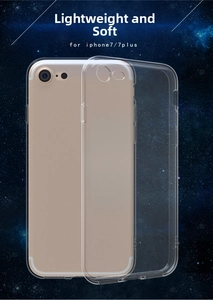 Nahaufnahme der ultradünnen transparenten weichen TPU-Hülle für iPhone 7 und 7 Plus