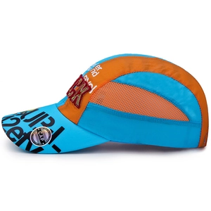 Casquette de baseball en mesh à séchage rapide pour enfants, design bleu et orange