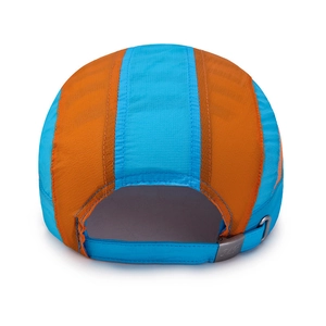 Casquette de baseball ajustable bleu et orange à séchage rapide pour enfant