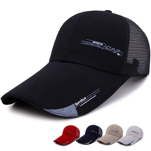 Mesh Baseball Cap Long Brim Breathable Cotton Polyester Trucker Hat For Outdoor Sports Summer Fishing Letter Print