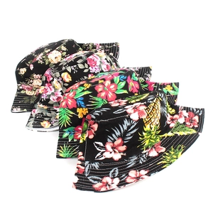 Cappelli a secchiello in cotone con stampa floreale da donna in quattro motivi