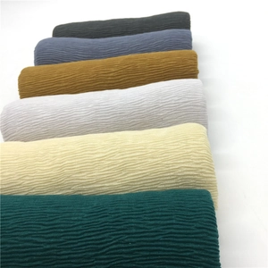 Breathable crinkled cotton linen scarves in various solid colors for women accessory