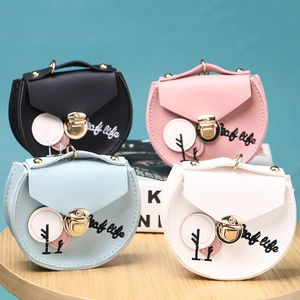 Mini Coin Purse PU Leather Embroidered Tree Small Pouch With Metal Lock And Keychain For Women Girls