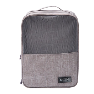 Waterproof cation oxford travel shoes bag with dual layers and breathable mesh design
