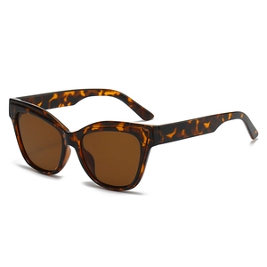 Retro cat-eye zonnebril met schildpadmotief en bruine glazen voor dames en heren