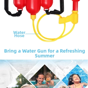 Kids firefighter backpack water gun toy with adjustable straps for summer pool outdoor fun