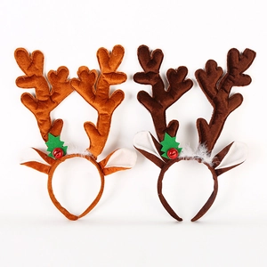 Serre-tête de Bois de Noël Avec Cloches pour Femmes Filles Cerceau de Corne de Renne Décoration de Fête de Noël Accessoires